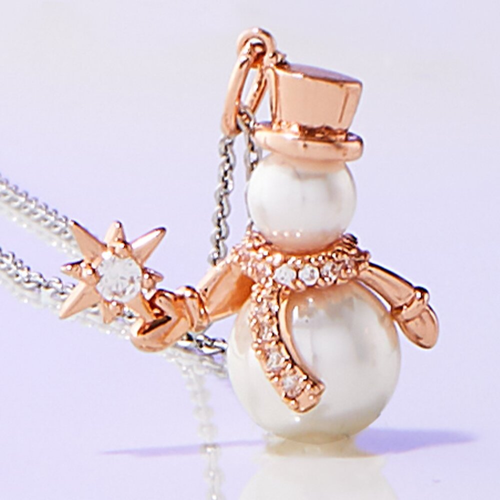 Snowman Pearl Necklace - Charmed Aroma 2021 Christmas Holiday Collection Frosty